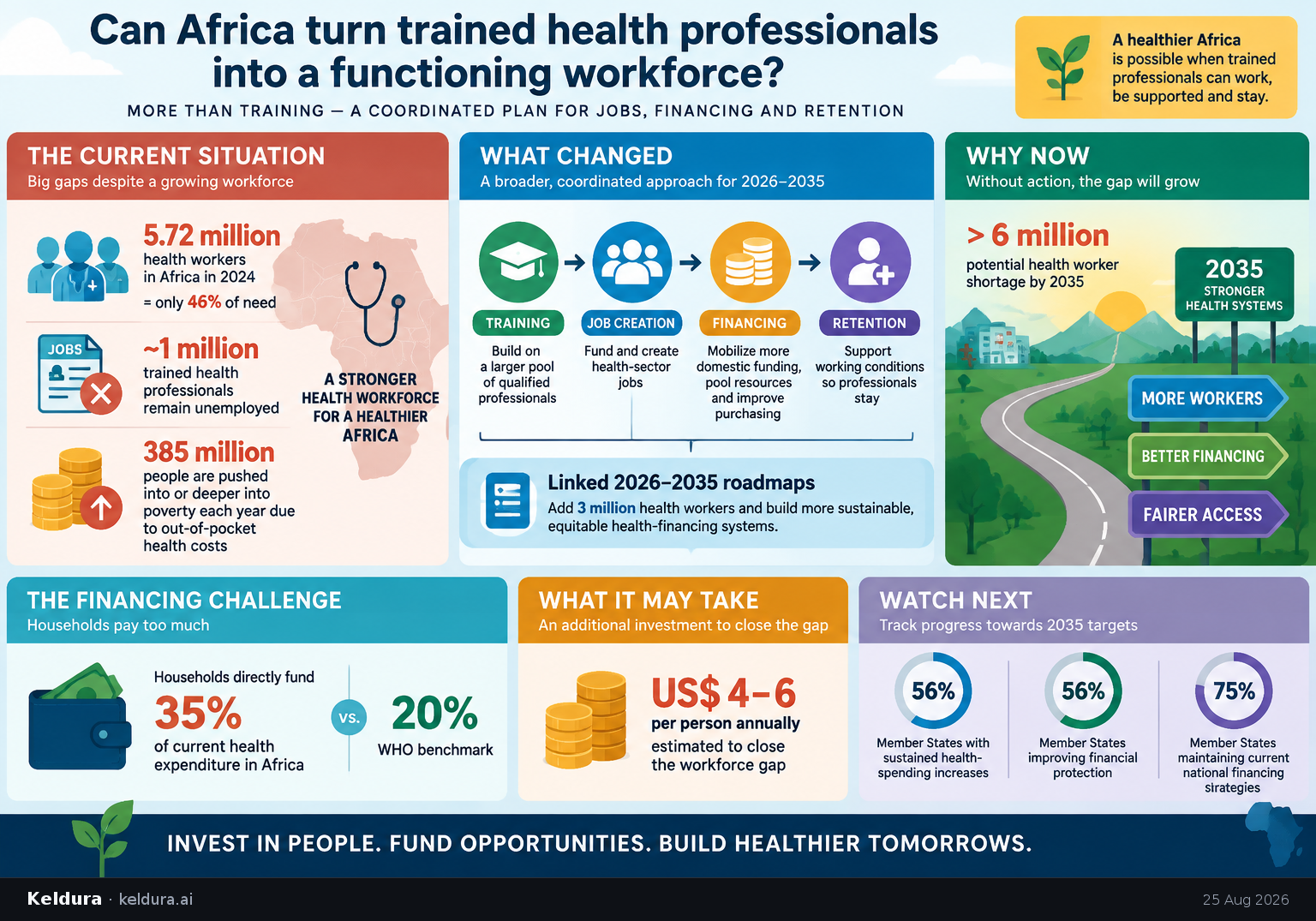 Cheatsheet for Can Africa turn trained health professionals into a functioning workforce?. Text equivalent is attached.